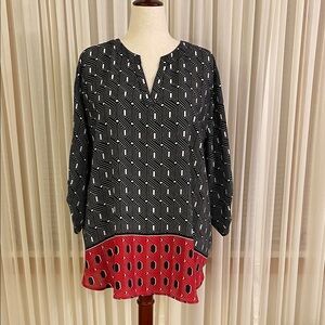 Cato Black and Red Geometric Tunic